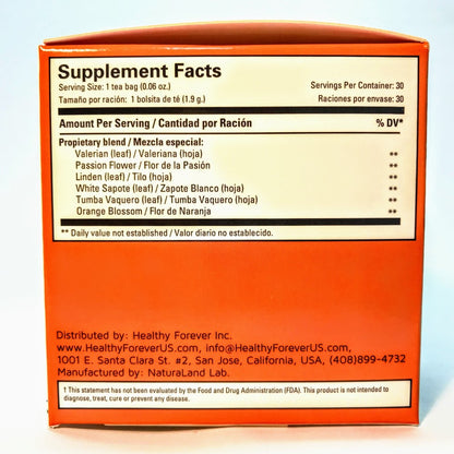 Tea Ansiedadhealth 1.8oz. 30 bags / 0.06oz ea Healthy Forever