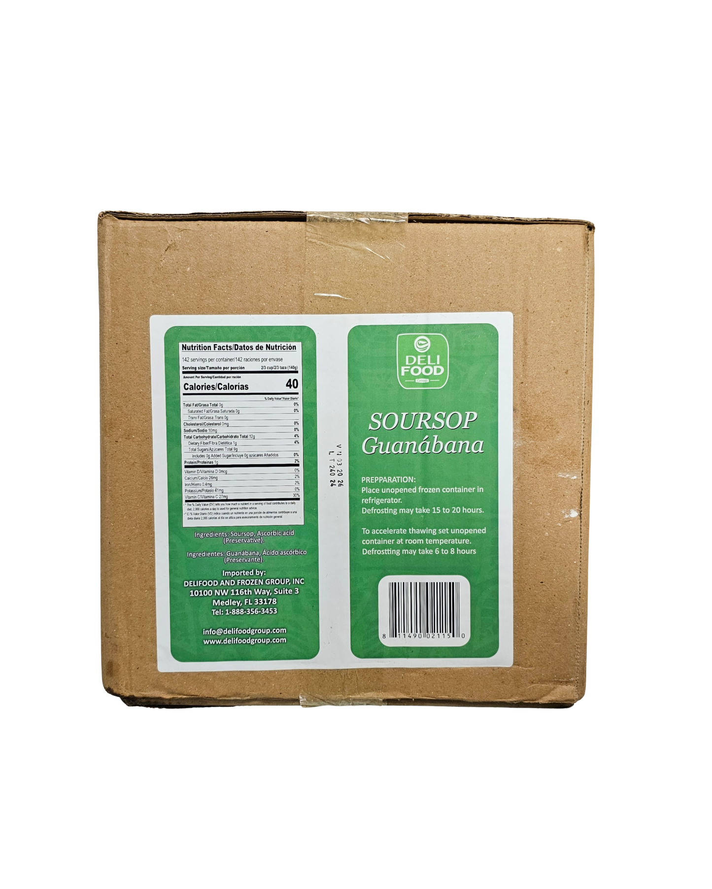 Guanabana soursop fruit 5 pounds plastic bag x8 units case total 40 pounds