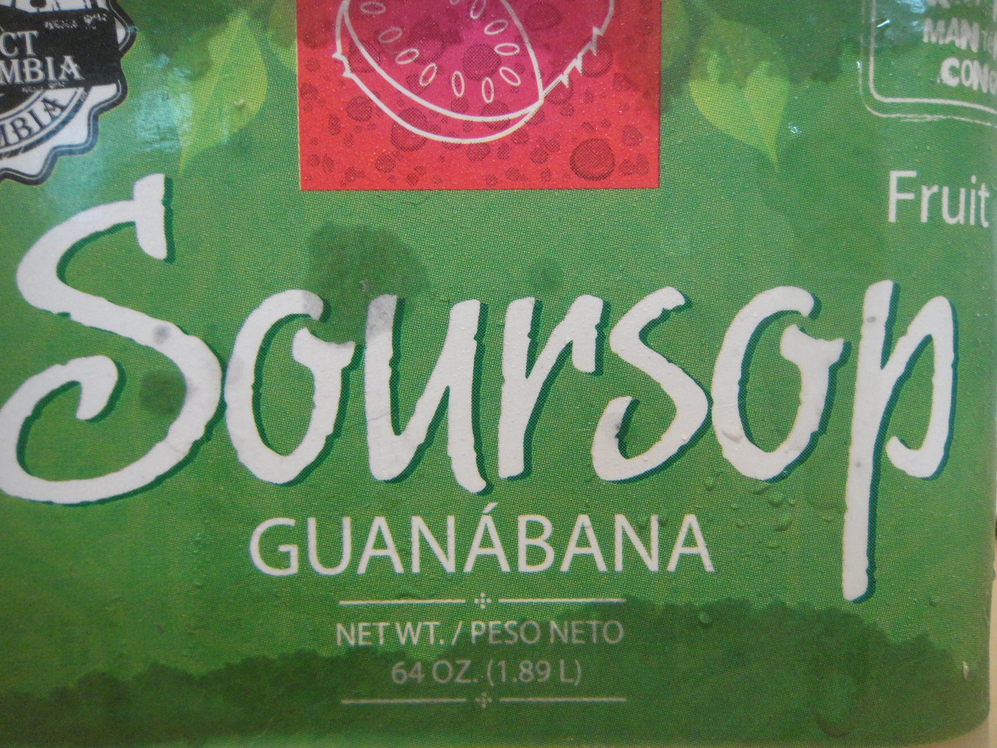Guanabana soursop fruit 64oz plastic bottle of sweetened juice