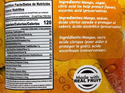 Mango 64oz plastic bottle of sweetened juice